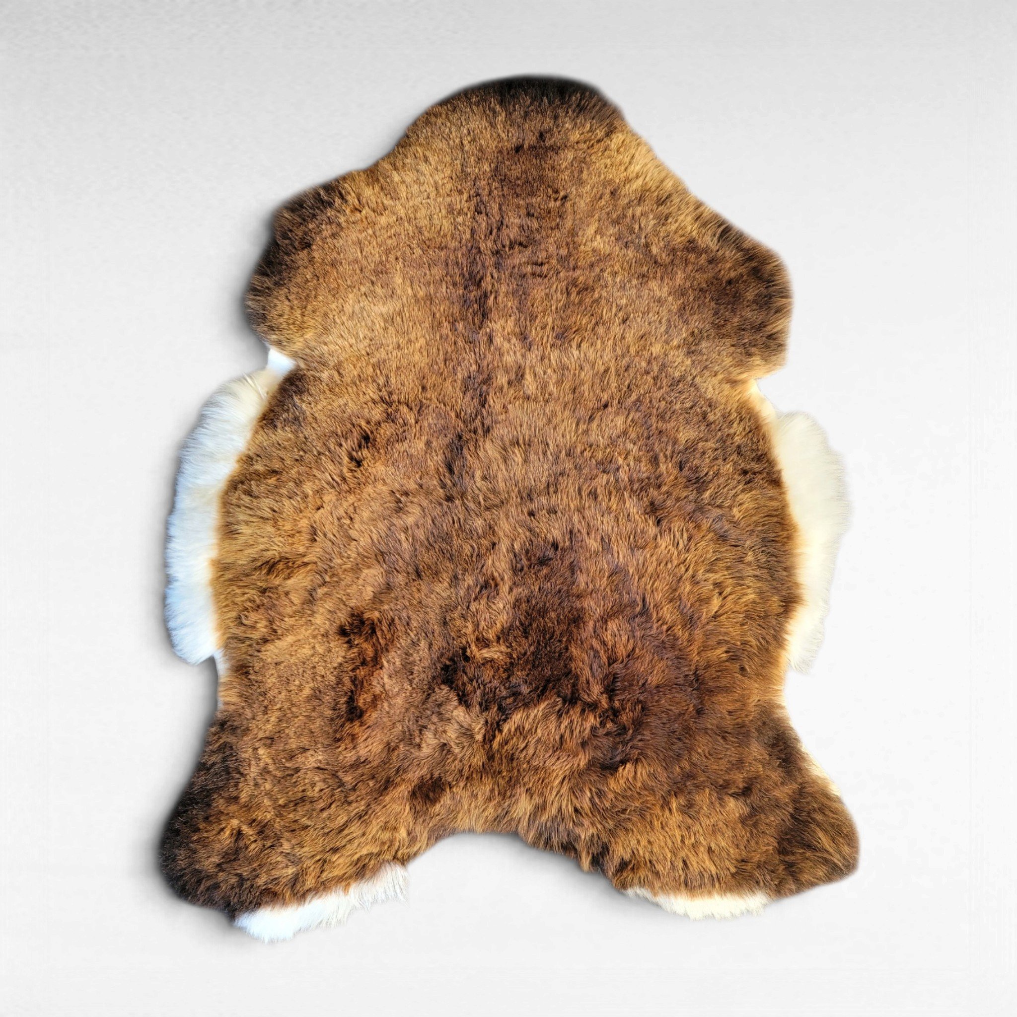 Rare Dark Copper & White Shorn Icelandic Sheepskin 44″ × 33″ - Image 3