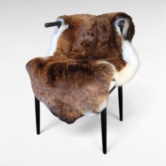 Rare Copper Brown & White Shorn Icelandic Sheepskin 45″ × 30″