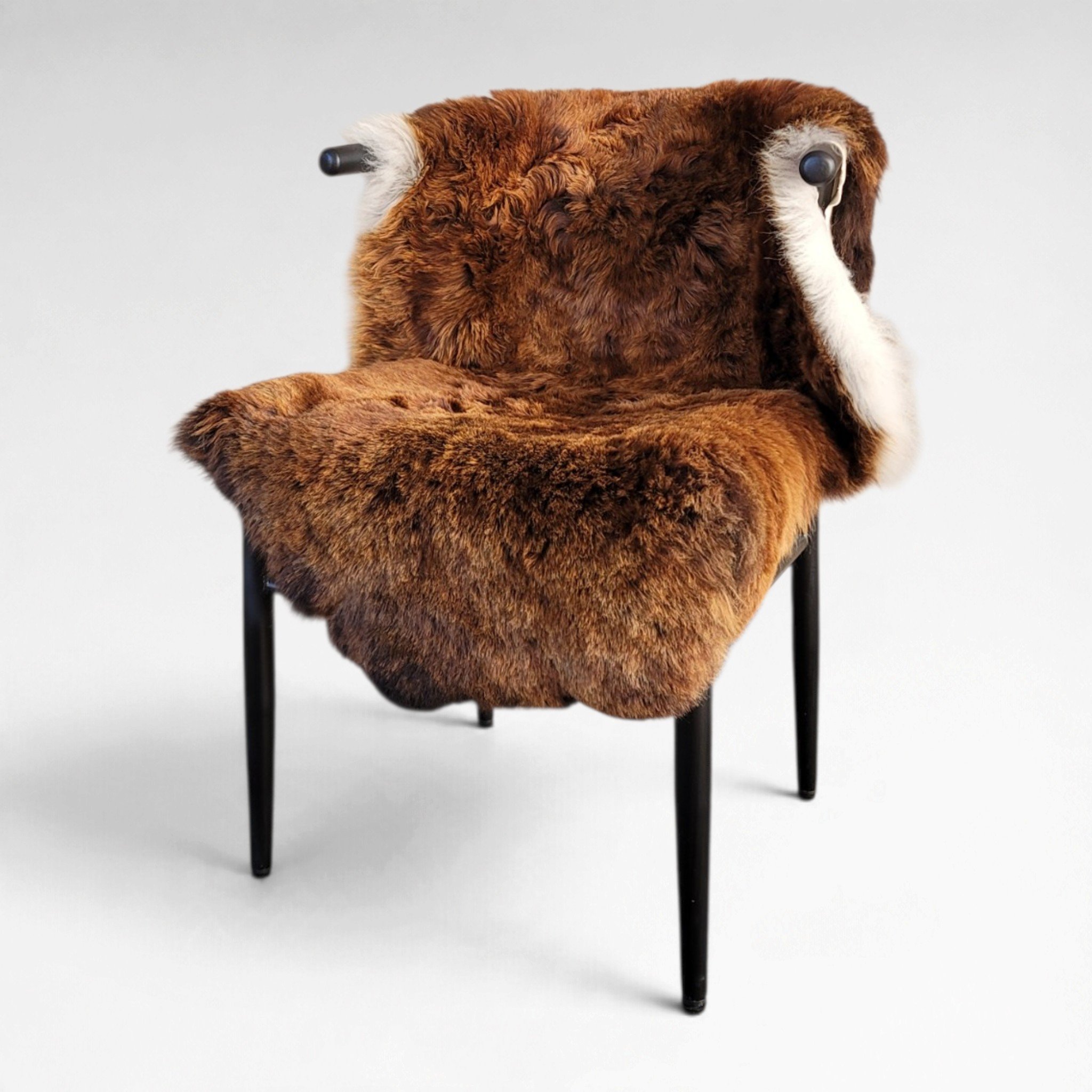 Rare Deep Copper & White Shorn Icelandic Sheepskin 44″ × 32″