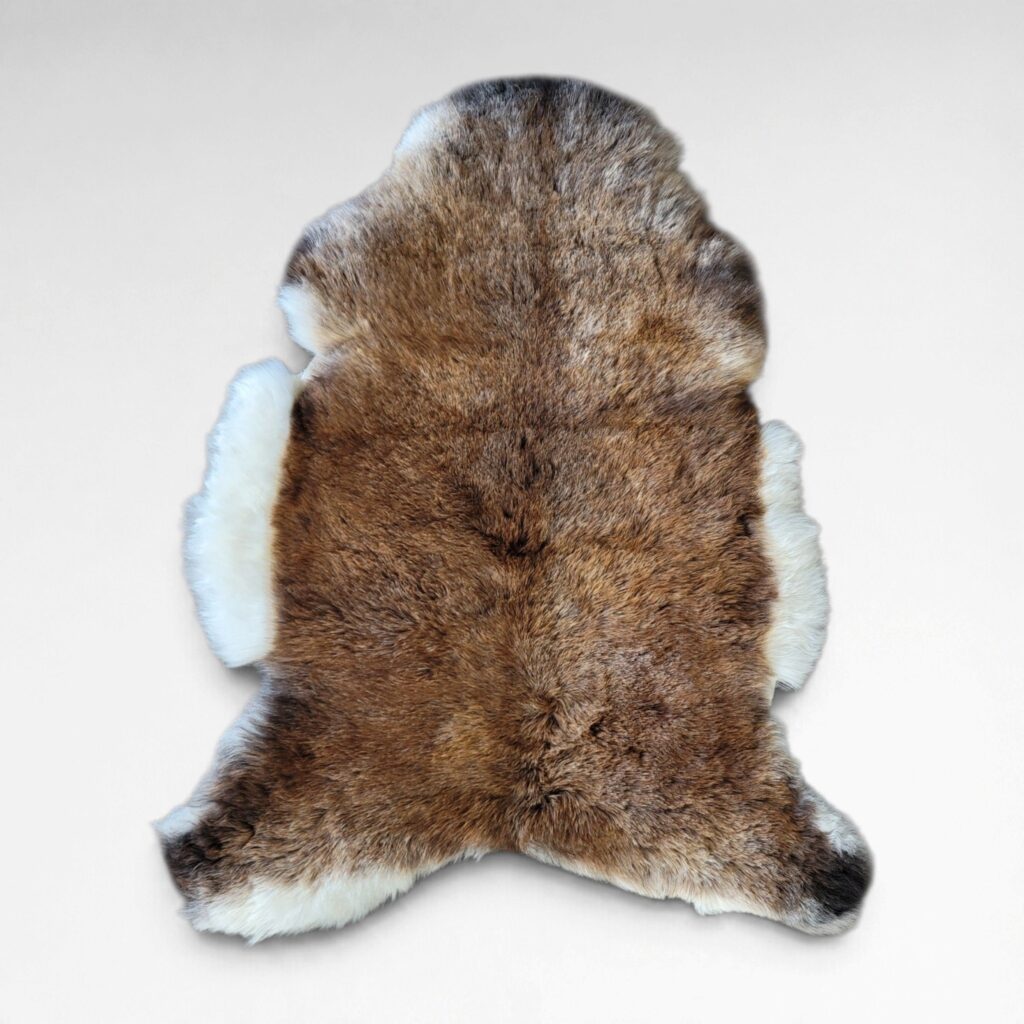 Rare Muted Copper & White Shorn Icelandic Sheepskin 45″ × 34″