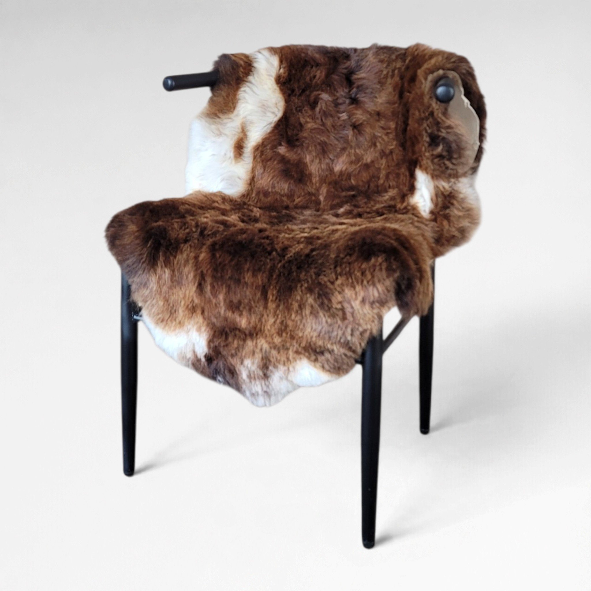Rare Bright Copper & White Shorn Icelandic Sheepskin Throw 43″ × 27″