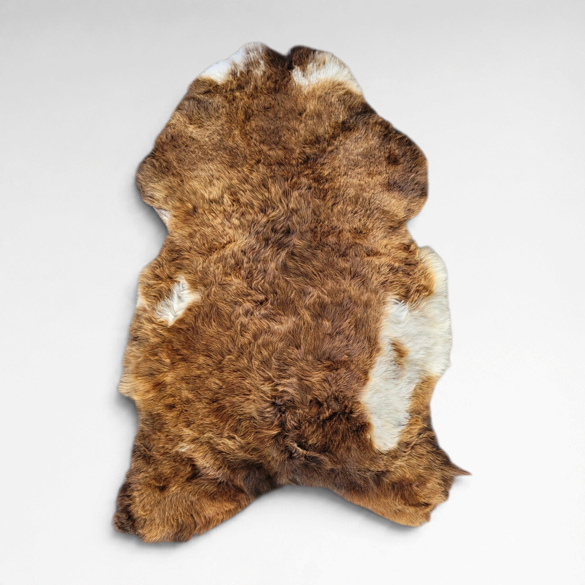 Rare Bright Copper & White Shorn Icelandic Sheepskin Throw 43″ × 27″ - Image 4