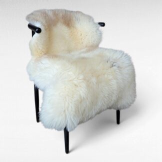 Plush & Soft Beyond Your Wildest Dreams German Sheepskin 47" x 34" Perfect Shape Pelt Cream + Tan