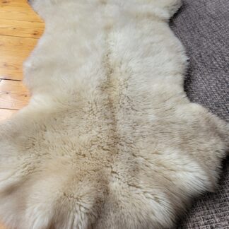 Rare German Sheepskin – Natural Bone, Tan & Cream – 49" × 30"