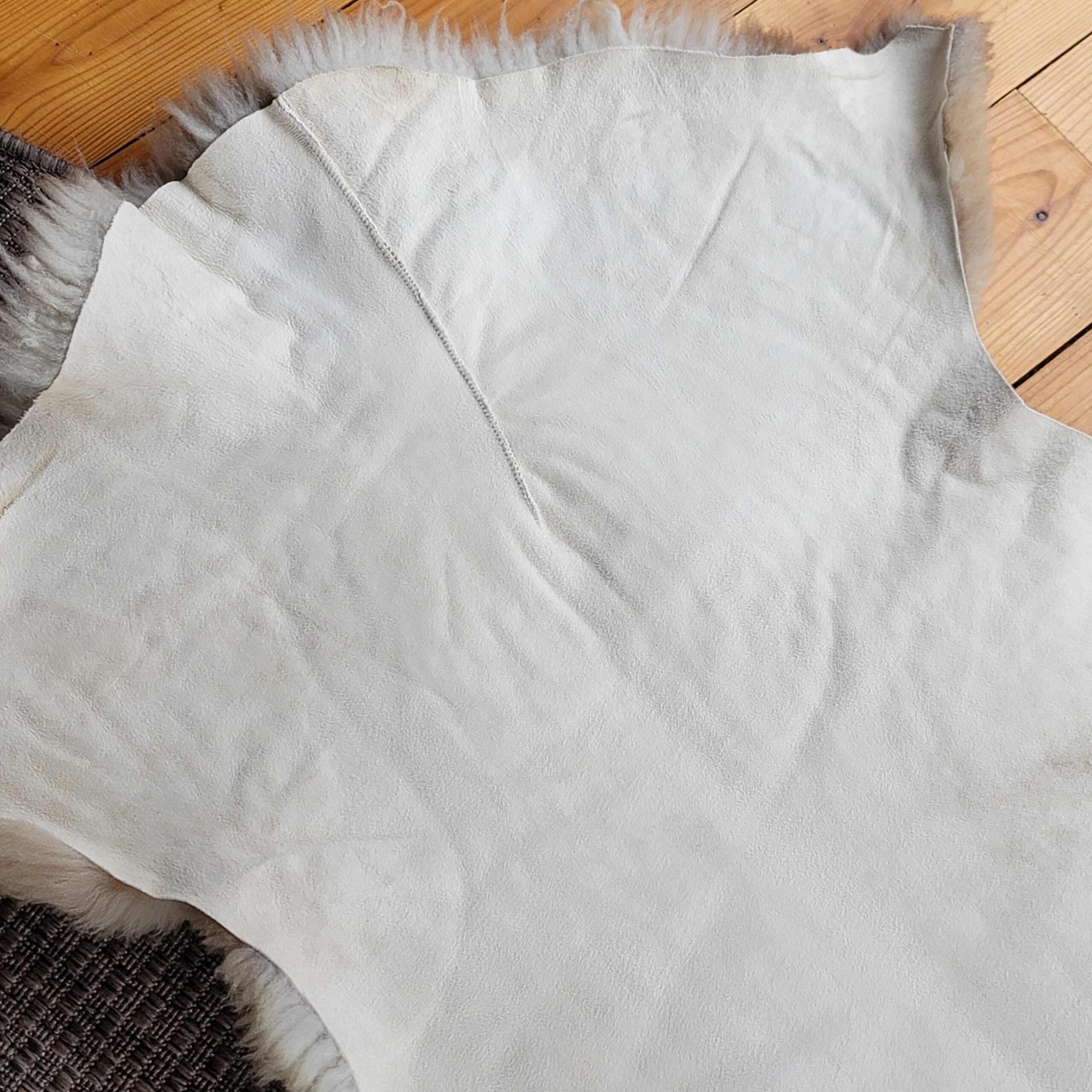 Rare German Sheepskin (Copy) Natural tan dense soft wool 46" x 30" - Image 5