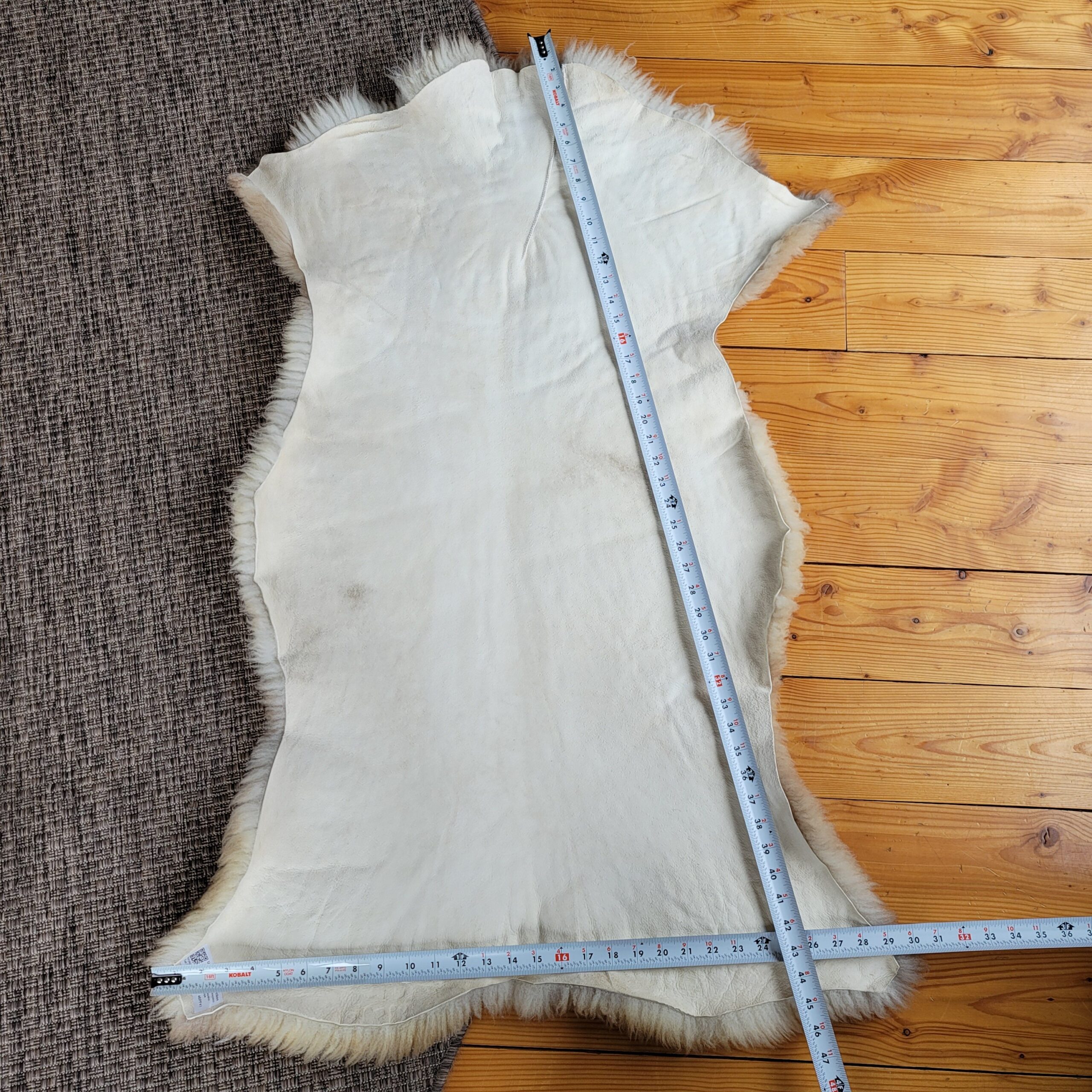Rare German Sheepskin (Copy) Natural tan dense soft wool 46" x 30" - Image 6