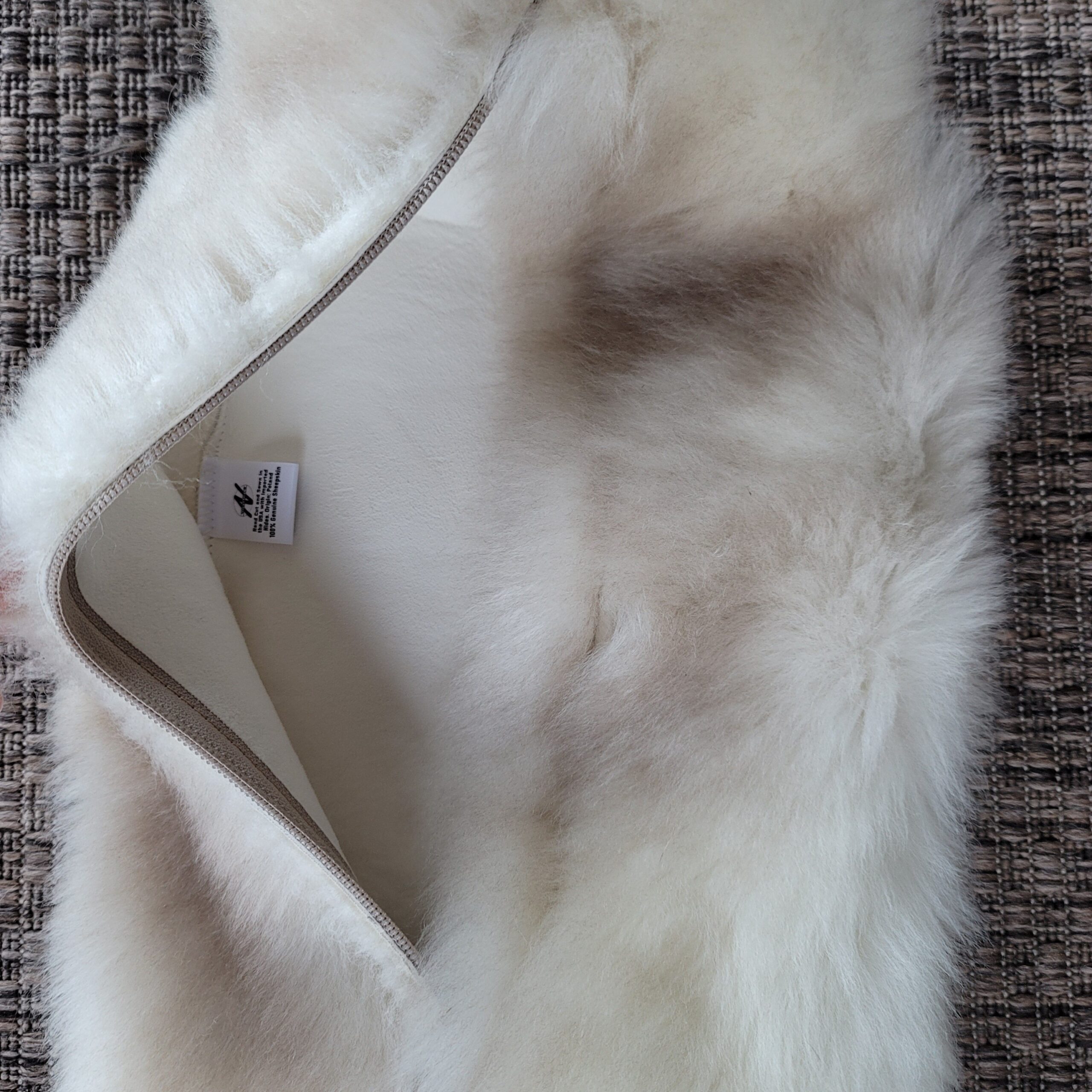 Silky Soft Bone + Tan Hot Water Bottle Cover - Fits 2L Bottle - Image 3