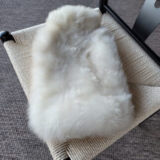 Silky Soft Bone + Tan Hot Water Bottle Cover - Fits 2L Bottle