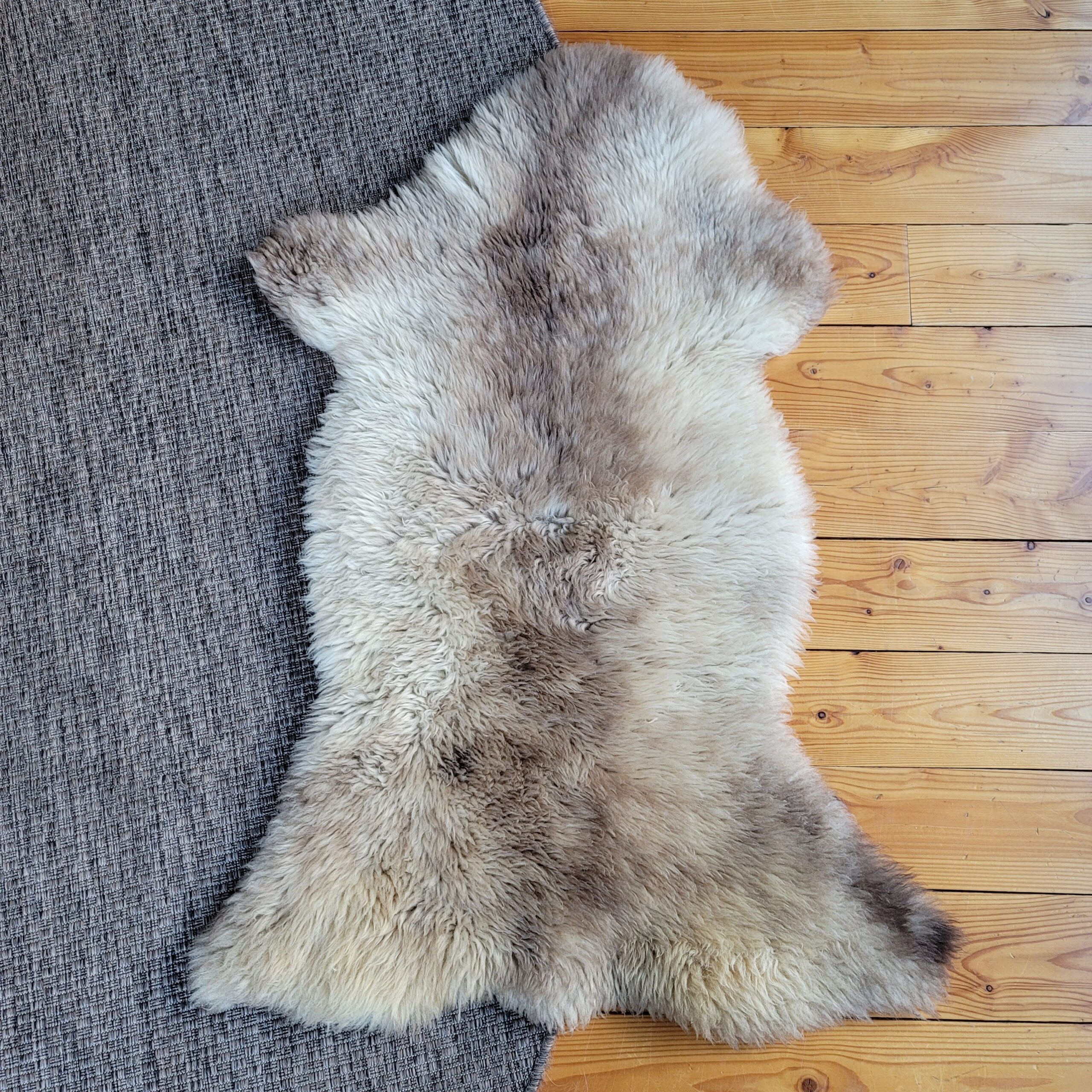 Rare German Sheepskin Natural Tan Rustic Accent 47″ × 32″ - Image 3