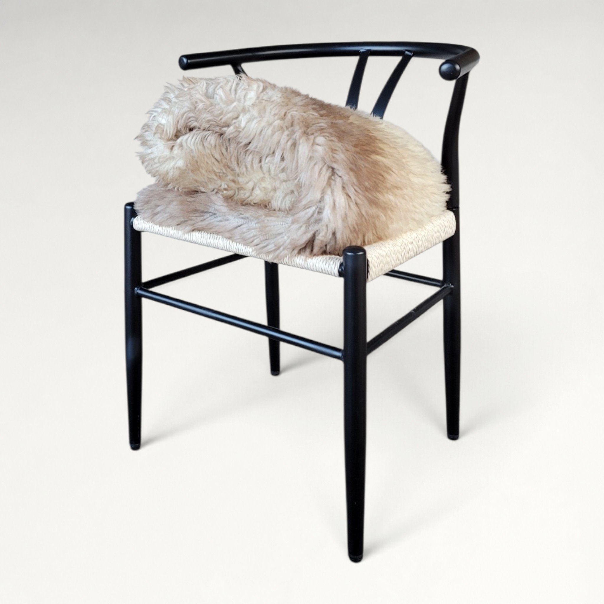 Rare German Sheepskin Natural Tan Rustic Accent 47″ × 32″ - Image 2