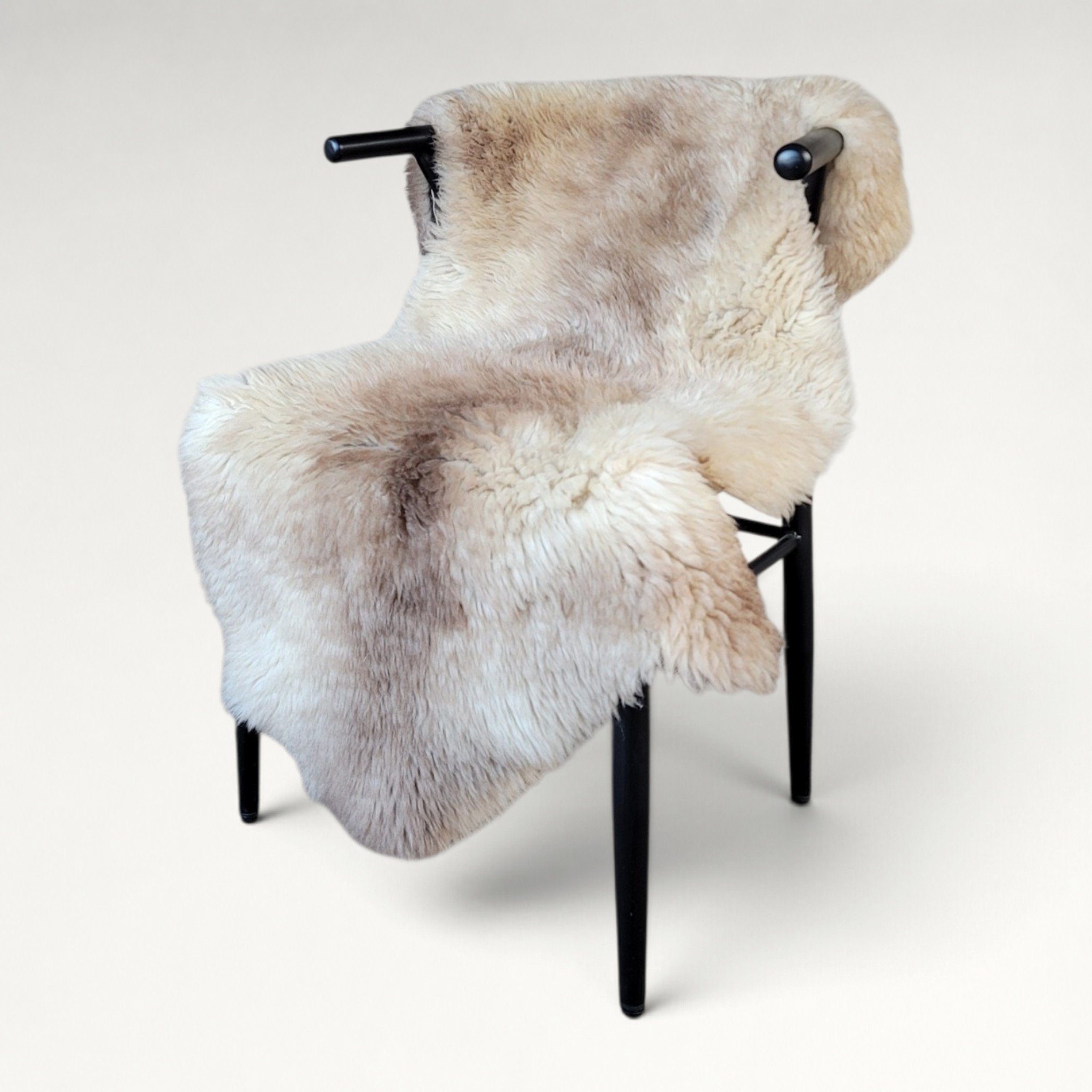 Rare German Sheepskin Natural Tan Rustic Accent 47″ × 32″