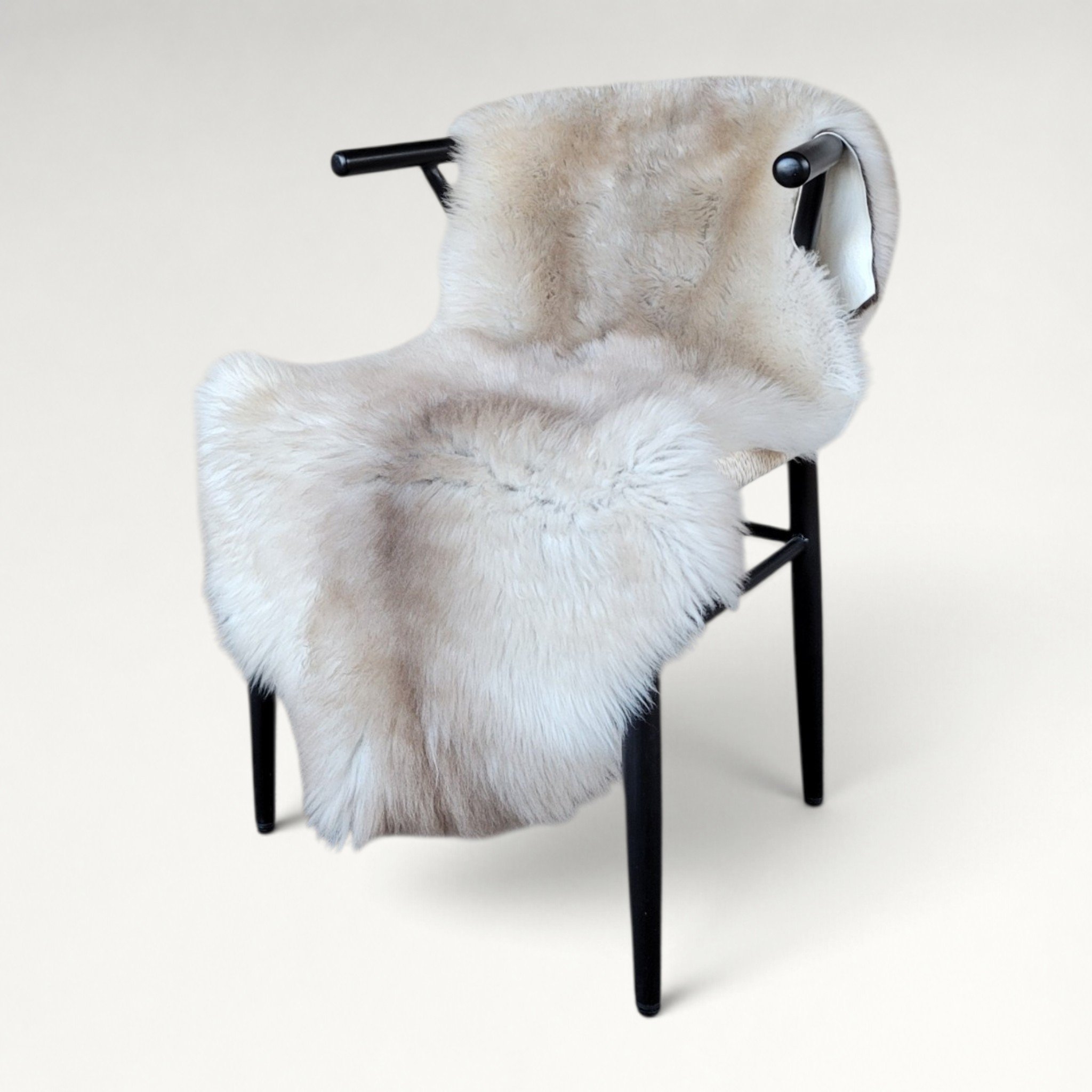 Rare German Sheepskin Natural Gray Supple Throw 47″ × 30″