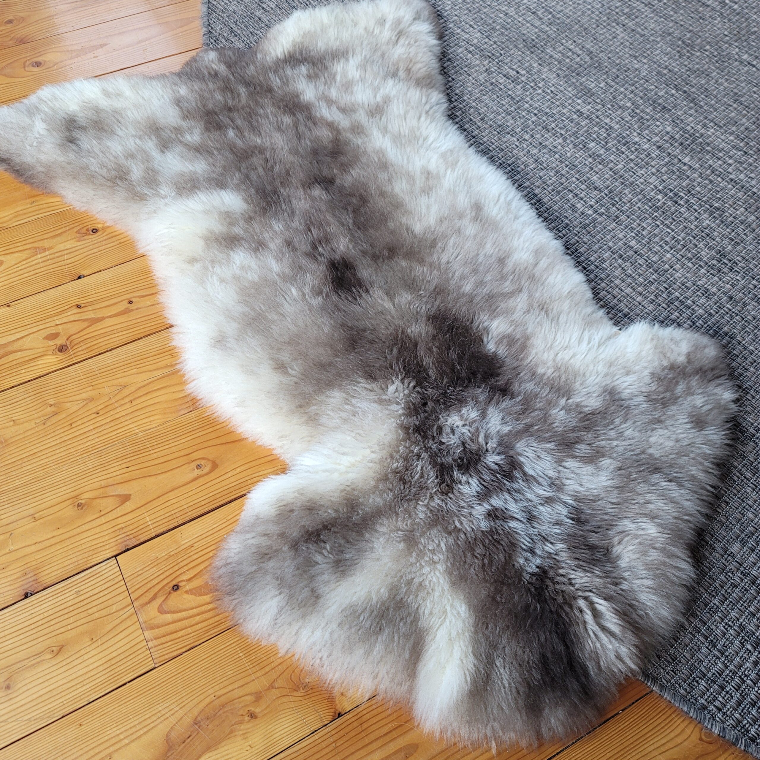 Rare German Sheepskin Brown, Cream & Tan Natural Wool 45″ × 30″ - Image 3