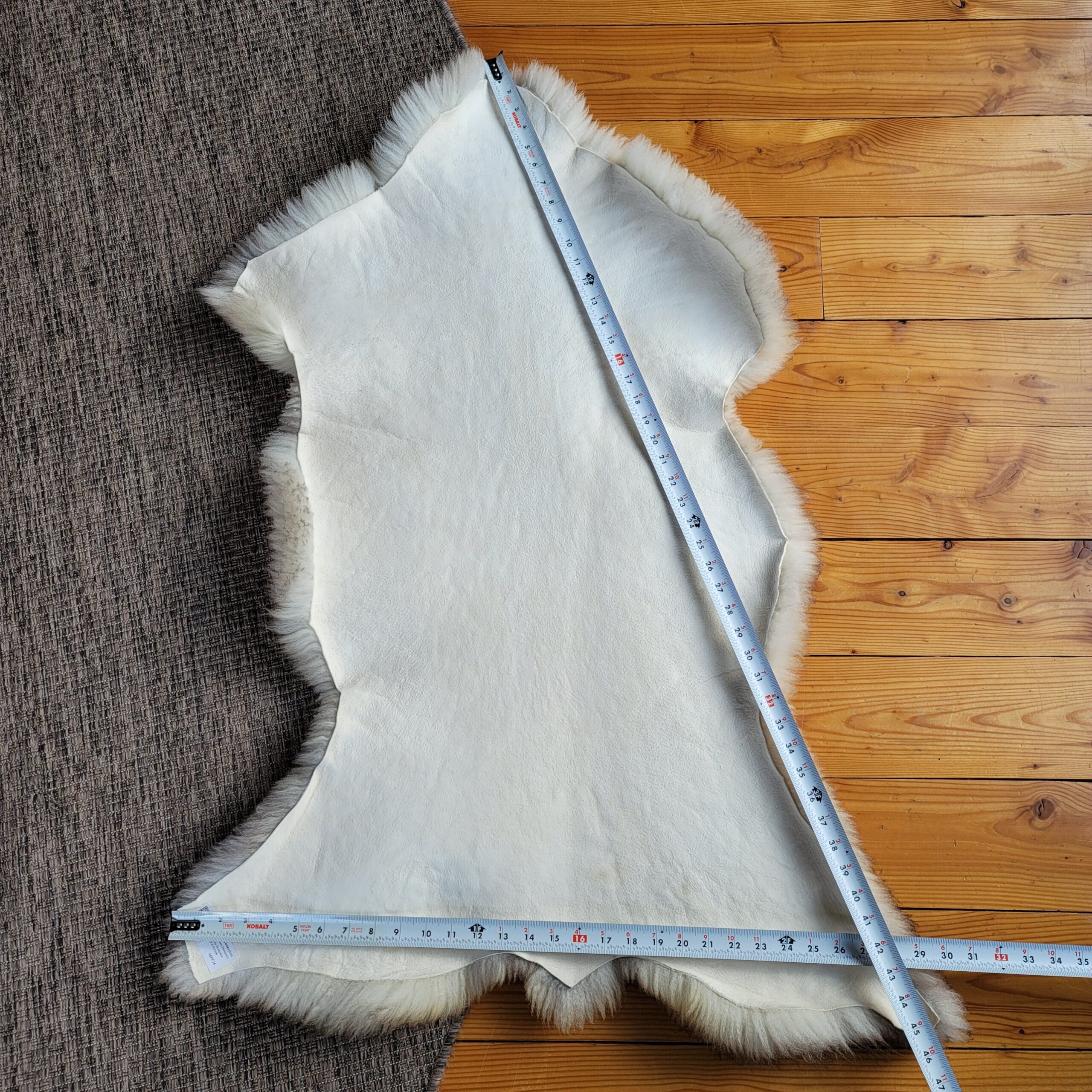 Rare German Sheepskin Distinctive Rustic Texture 46″ × 31″ - Image 6