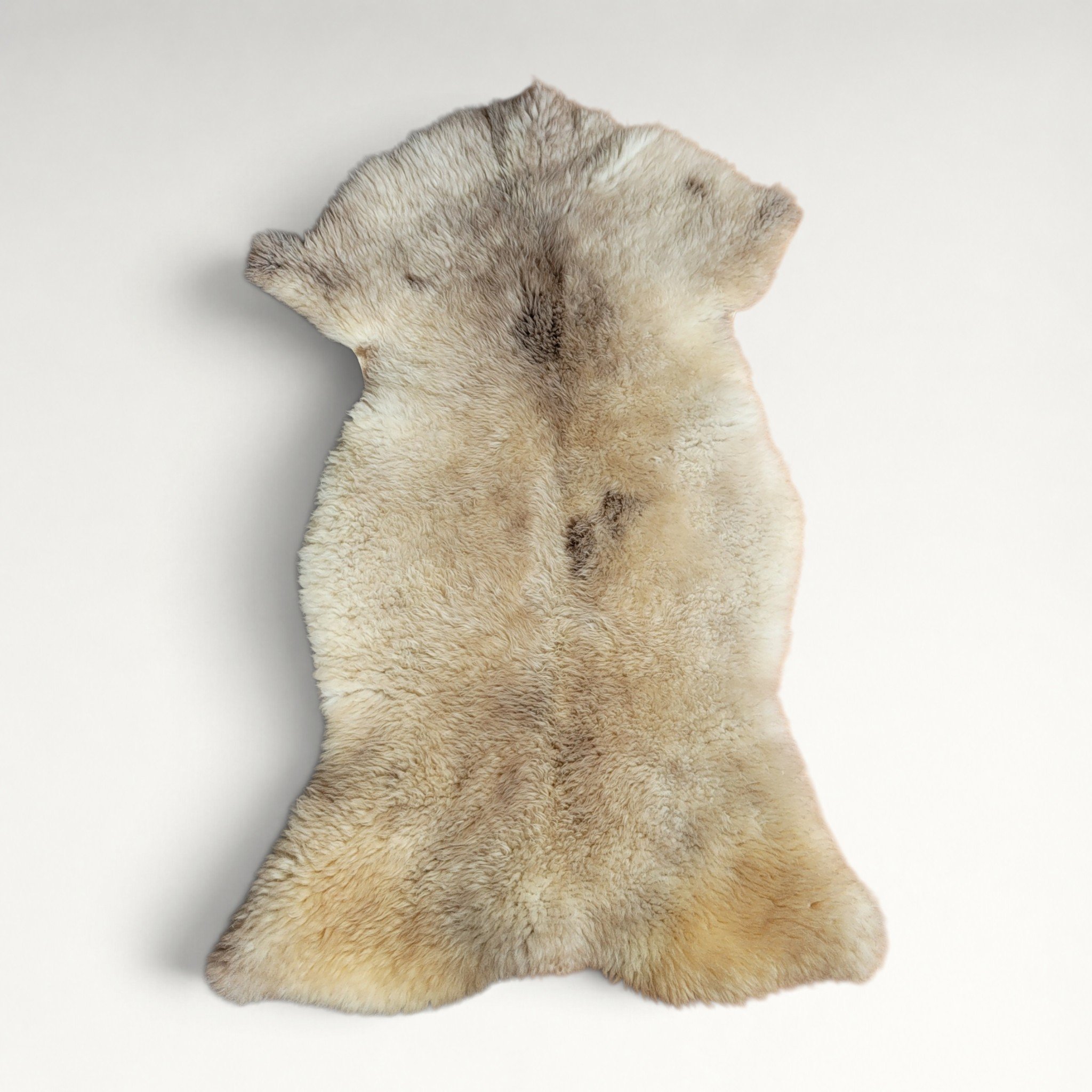 Rare German Sheepskin Natural Tan with Neck Stitching 46″ × 30″