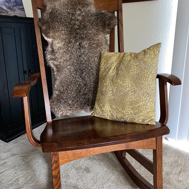 Sheepskin on back of chair